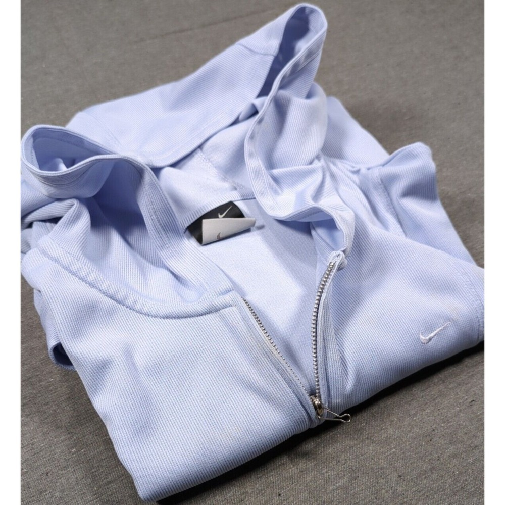 Nike Dri-Fit Powder‎ Blue Hoodie Slim Fit Womens Running Size L  Thin Full Zip